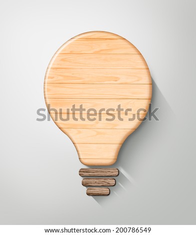 new idea concept  wooden bulb lamp