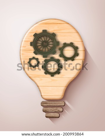 new idea concept wooden bulb lamp