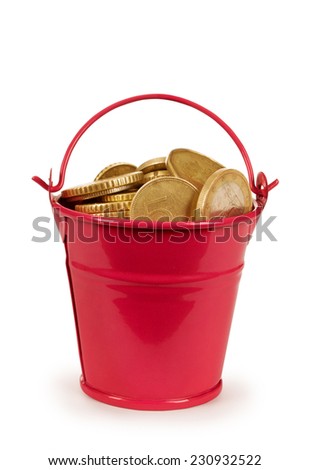 money - coins bucket