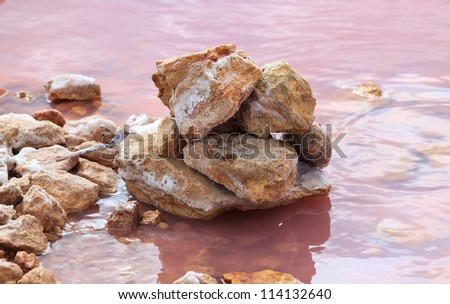 Stacked Stones in Rose Water Salt Lake