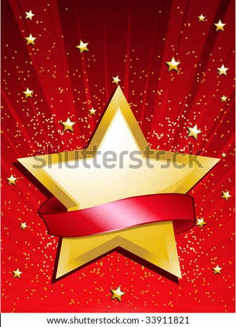 gold stars background. stock vector : Gold star with