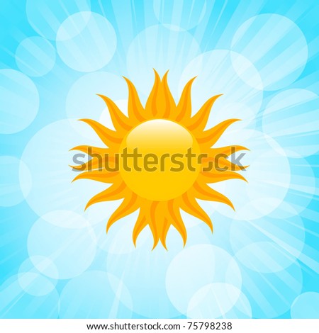 images of sun in sky. stock vector : Summer sun in
