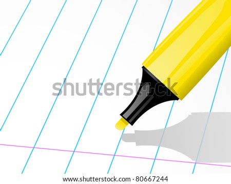 yellow highlighter pen