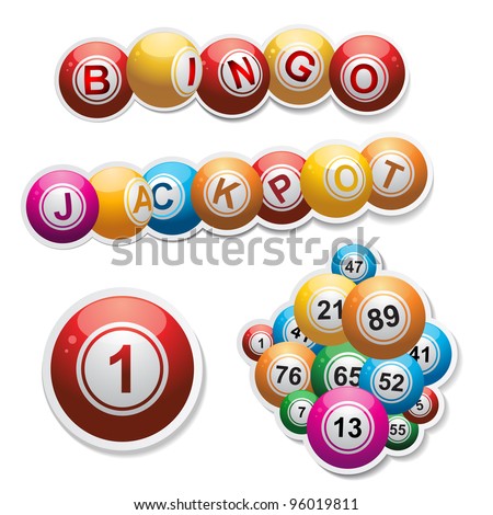 Bingo Ball Sticker Set Stock Vector Illustration 96019811 : Shutterstock