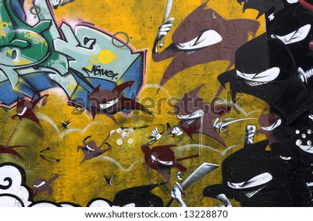 graffiti art de. Graffiti Art - ninja mural