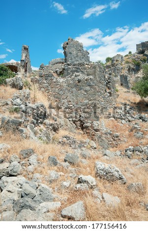 St. Nicholas Island ruins, Gemiler Island, Fethiye, Turkey
