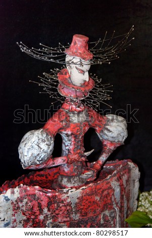 KIEV, UKRAINE - MAY 22: A collectible doll, which resembles a queen of hearts, is on display at the Kyiv Fairy Tale exhibit in the 2nd annual International Doll Salon on May 22, 2011 in Kiev, Ukraine.