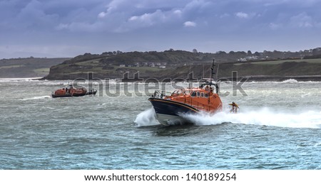 The Last Launch of the Robert and Violet lifeboat after 25 years of service at Moelfre