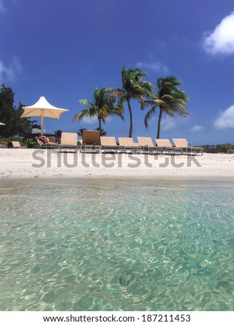 Santa Barbara Beach with tropical blue warm waters Curacao