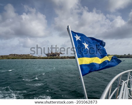 Views around Spanish Water Bay from a boat Curacao Caribbean