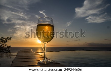 a beer at sunset - Curacao a tropical island in the Caribbean Ocean