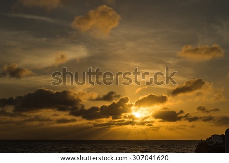 Sunset Views around Punda - Views around Curacao a small Caribbean Island in the ABC islands