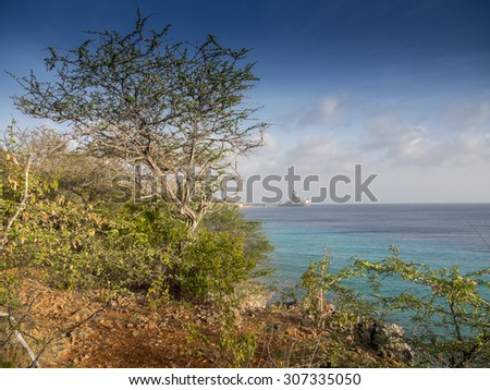 Bullenbaai coastal walk - Views around Curacao a small Caribbean Island in the ABC islands