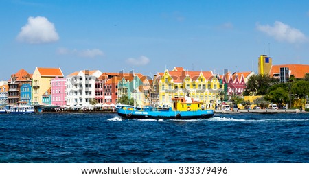 Ships coming in and out of Punda - Views around Curacao a Caribbean Island