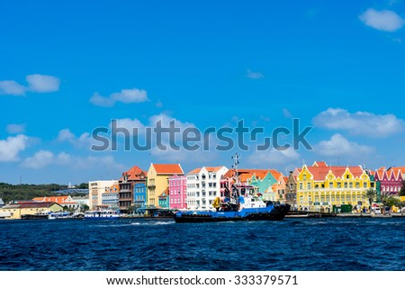 Ships coming in and out of Punda - Views around Curacao a Caribbean Island