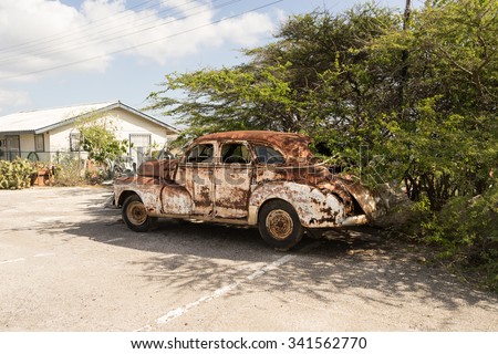 Old car  - Views around the Caribbean Island of Curacao