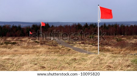 Red flags marking the Redcoat battle lines at Culloden