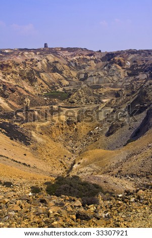 Parys Mountain an old open cast copper mine on the outskirts of Amlwch Anglesey