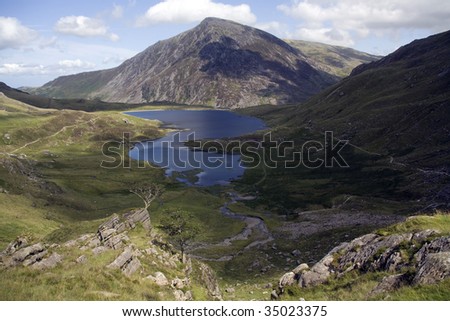 Cwn Idwal and the views from the Devils Kitchen Snowdonia North Wales