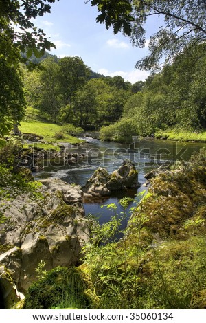 The Fairy Glen at Betws-y-Coed a gentle canyon which the River Conwy runs through