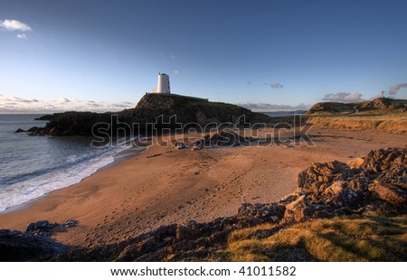 Llanddwyn Island a beautiful place with lighthouses  crosses and ruins