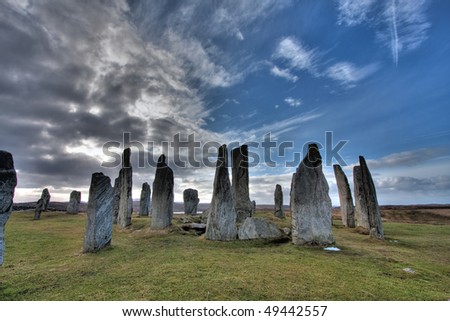 Callanish standing stone circle an ancient site on the Isle of Lewis Scotland