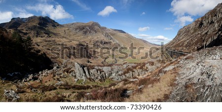 Views around the Ogwen valley and the Devils Kitchen in the heart of Snowdonia National park North Wales