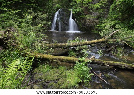 Fairy Glen woodland walk and waterfalls at Rosemarkie Black Isle Scotland Uk