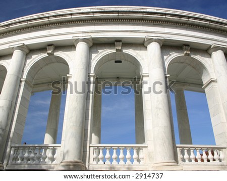 Arlington Cemetery Amphitheater with blue sky
