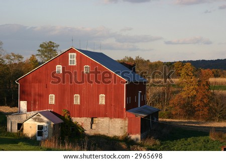 Red barn in Pennsylvania USA