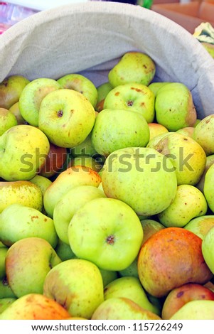 Bushel of Organic Green Apples