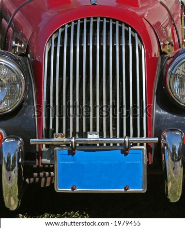 stock photo Grill of Vintage British Car