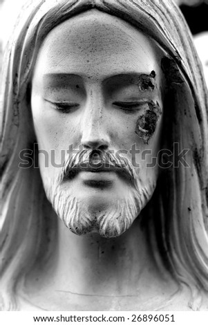 Black And White Face Photo. Jesus in Black and White