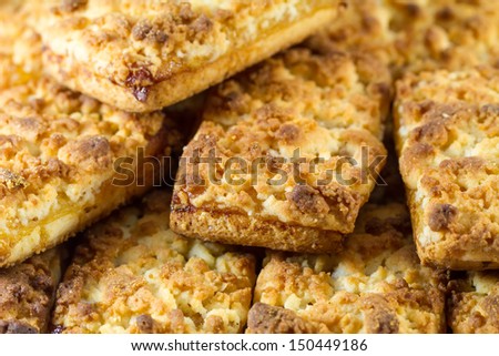 Cookies with jam, close up