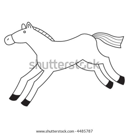 horse racing cartoon. vector cartoon of horse.