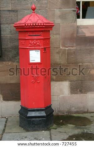Very Old Red Post Box in Chester England