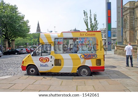 Ice Cream Van Outside Liverpool Museum UK