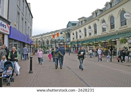 Tourists and Shoppers in Torquay, Devon, England, UK