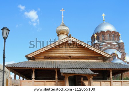 Troitsk church and cathedral of an icon of All Grieving Pleasures. Island Sviyazhsk, Tatarstan