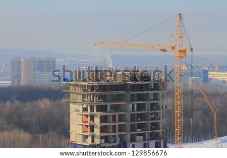 Monolithic housing construction, construction of high-rise building