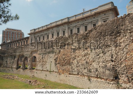 Ruins of ancient Roman arena. Padua, Veneto, Italy