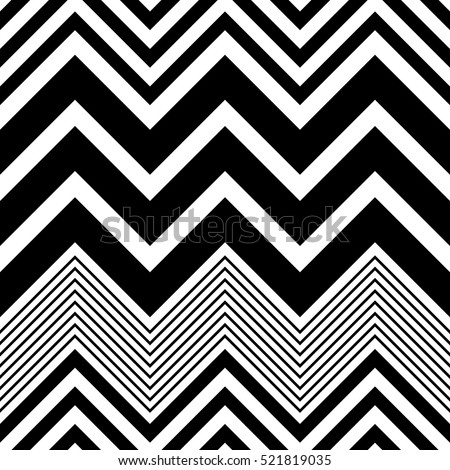 Seamless Zig Zag Pattern. Abstract  Monochrome Background. Vector Regular Texture. Minimal Geometric Stripe Wallpaper