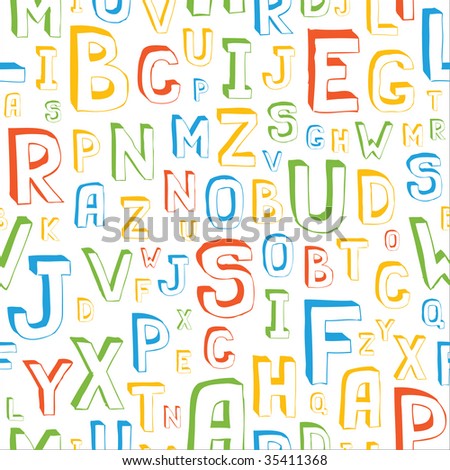 Seamless Alphabet Letters Background Stock Vector Illustration 35411368