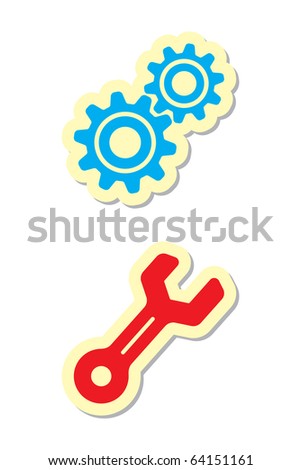 Gear And Wrench Icons Stock Vector Illustration 64151161 : Shutterstock