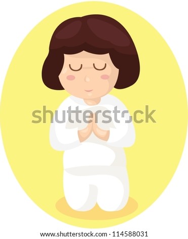 Girl Praying Cartoon