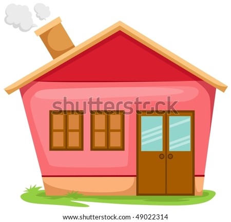 Illustration Of Isolated Cartoon House On White Background - 49022314