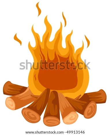 Illustration Of Isolated Camp Fire On White Background - 49913146