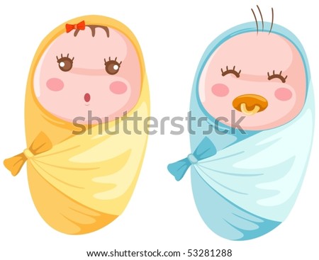Twin Babies Cartoon