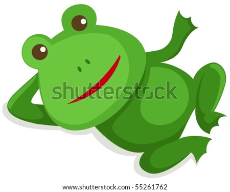 stock vector : illustration of isolated amusing frog on white