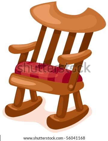 Illustration Of Isolated Wooden Rocking Chair On White Background